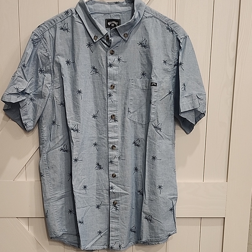 Volcom Light Blue Palm Pattern Shirt
